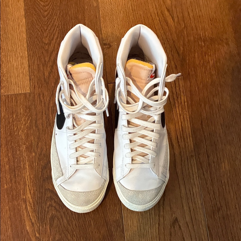 Nike White and Black High-Top Sneakers